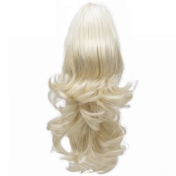 Extensie de par coada in valuri cu cleste 40 cm Blond Deschis Cod JL 6911-88#